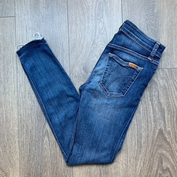 Joe's Jeans Skinny Jeans Icon Ankle Denim dark wash raw hem midrise Size 25 - Picture 12 of 16